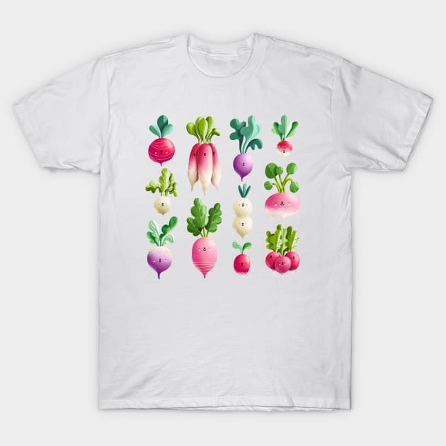 Fresh farm market radish T-Shirt by Stolenpencil
